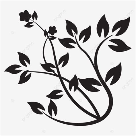 Decorative Flowers, Black, Flower, Flowers PNG and Vector with Transparent Background for Free ...