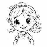 Cute Cartoon Girl Coloring Pages Clipart  sketch template