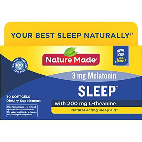 Nature Made Sleep Softgels, 30 Count for Supporting Restful Sleep ...