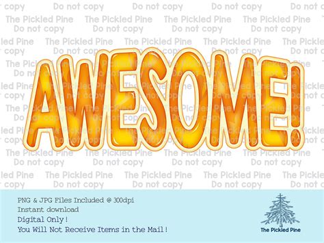 Awesome Word Art clip Art - Etsy