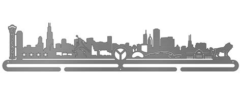 Chicago Cityscape | Sport & Running Medal Displays | The Original Stainless Steel Medal Display