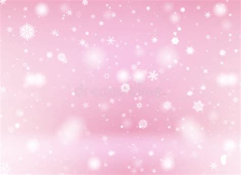 Pink Abstract Background. White Light and Snowflakes Christmas Blurred ...