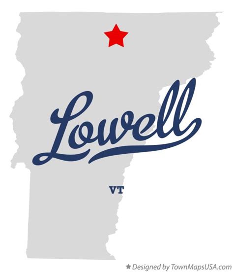 Map of Lowell, VT, Vermont