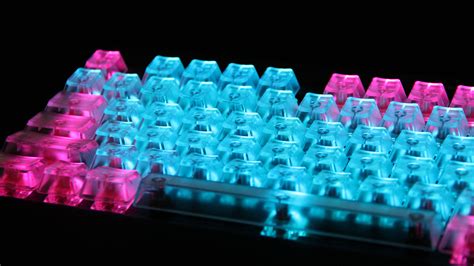 Miami colorway with translucent keycaps and a keyboard with RGB leds. | Injection moulding ...