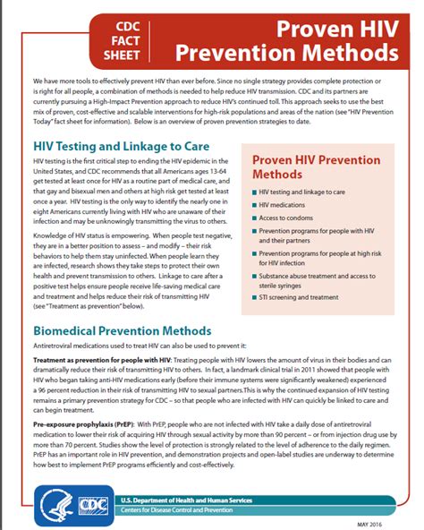 Proven HIV Prevention Methods | National Prevention Information Network ...