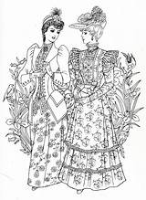 Art Nouveau Fashions For coloring  Fashion Book Free Adult sketch template