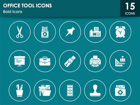 Office Tool Icons for PowerPoint and Google Slides