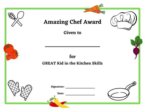 Kid Chef Certificate - Etsy