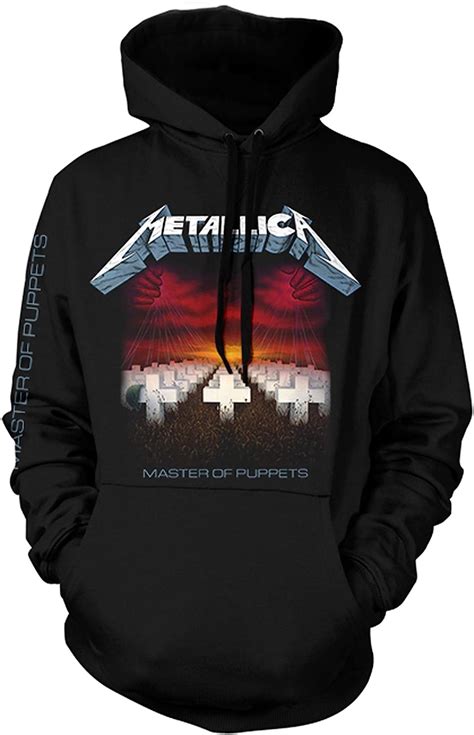 Official Metallica Hoodie - Master of Puppets Tracks - Black Pullover ...