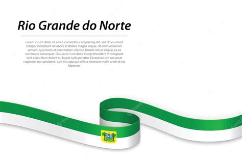 Premium Vector | Waving ribbon or banner with flag of rio grande do norte