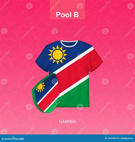 Rugby Jersey of Namibia Team with Flag of Namibia Stock Vector - Illustration of front ...