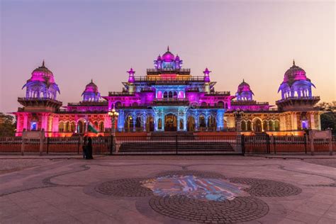 Albert Hall Museum in India, Jaipur, Night View Editorial Stock Image - Image of india ...