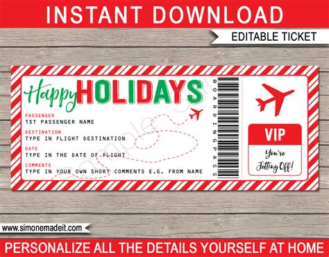 Printable Airline Ticket Template