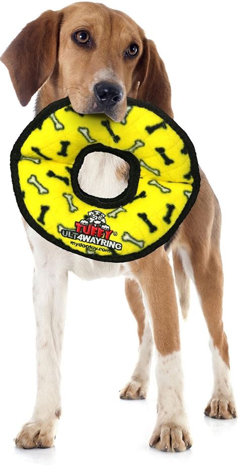 Tuffy's Ultimate 4-Way Ring Dog Toy, Yellow Bones - Chewy.com