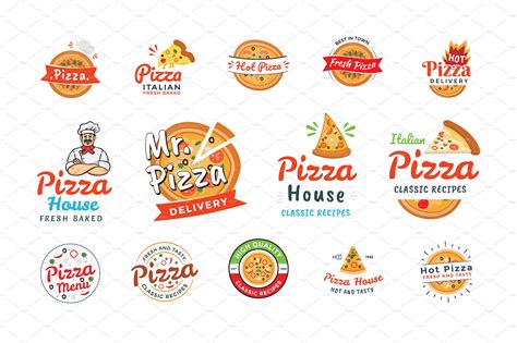 50 Pizza Italian Restaurant Logos | Icons ~ Creative Market