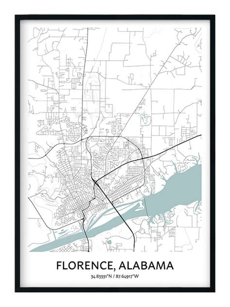 Florence Alabama Map Poster - Your City Map Art - Positive Prints