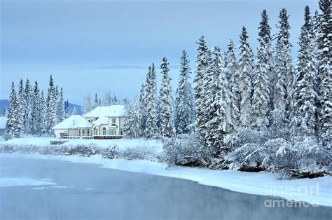 Winter Home On Alaska River by Gary Whitton