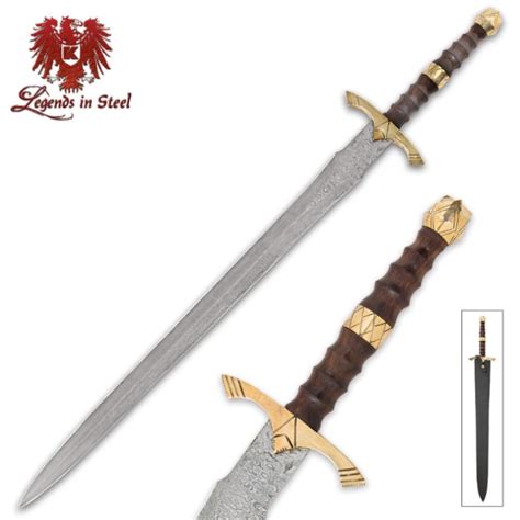 Legends In Steel Heartwood Damascus Sword | True Swords