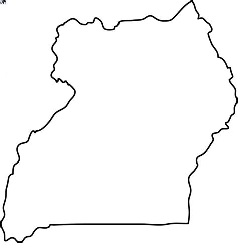 Printable Blank Uganda Map with Outline, Transparent Map | Uganda ...