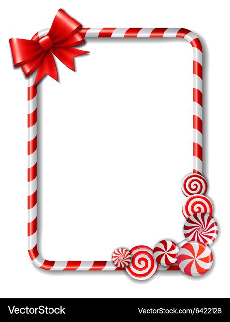 Frame made of candy cane Royalty Free Vector Image