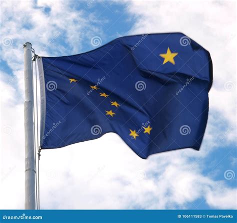 Flag of Alaska stock image. Image of flag, star, post - 106111583