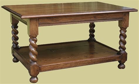 Barley Twist Coffee Table | Oak Potboard Coffee Table | Handmade Bespoke Occasional Furniture