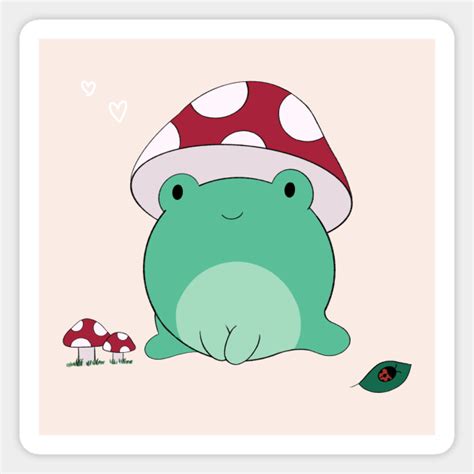 Cute Frog With A Mushroom Hat And A White Daisy Flower Cottage Poster | ubicaciondepersonas.cdmx ...