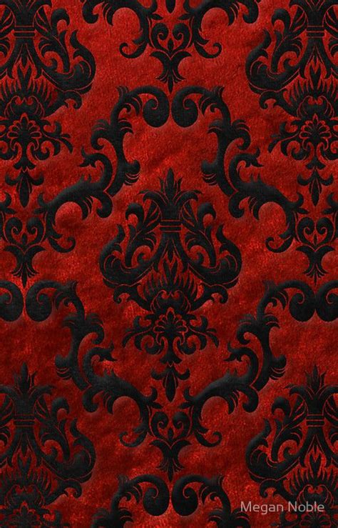 Red Velvet Damask by Megan Noble | Velvet wallpaper, Red and black ...