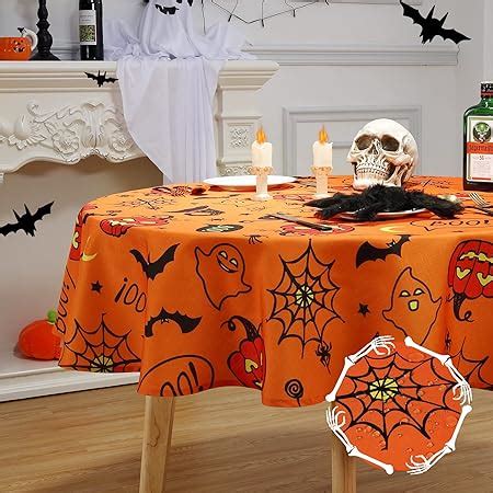 Amazon.com: CAROMIO Halloween Tablecloth, Spider Web and Pumpkin Table Cloth, Bat Cobweb and ...