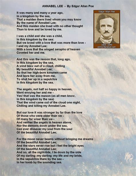 My Favorite Poem - Annabel Lee by Edgar Allan Poe | Poems beautiful, Poe, Edgar allan poe