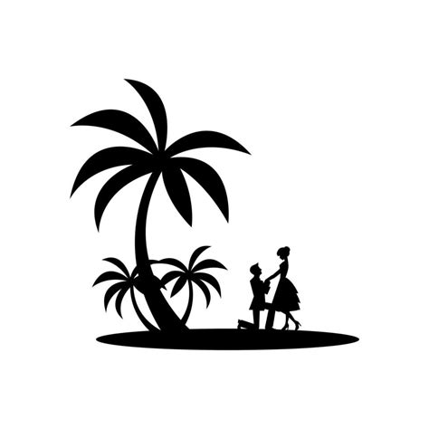 logo silhouette of lovers on the beach 7645835 Vector Art at Vecteezy