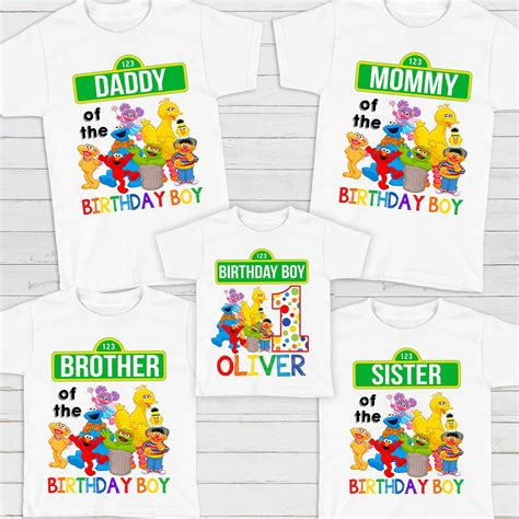 Sesame Street Birthday Shirt - Boys Birthday Shirts - 1st Birthday ...