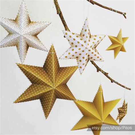 Gold Party Decorations Star Decoration Instant Download Gold - Etsy