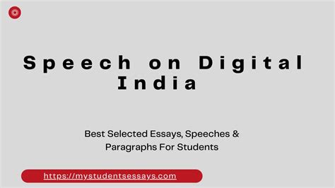 Speech on Digital India [ Achievements & Challenges ] - Student Essays