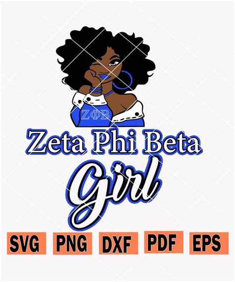 Cute Afro Girl Zeta Phi Beta Sorority svg, Zeta Phi Beta svg, Zeta Phi ...