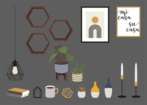 Home Decor Clip Art Set 1, Furniture Clipart (836882) | Illustrations | Design Bundles