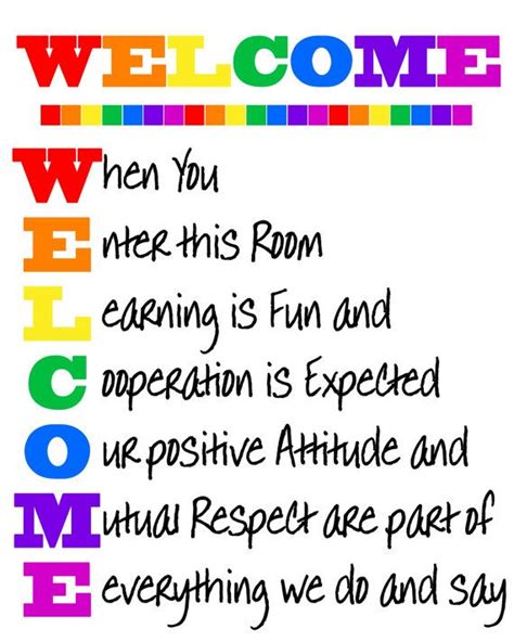 WELCOME Classroom Sign Rainbow Colors by JustForYouInvites, $3.00 ...