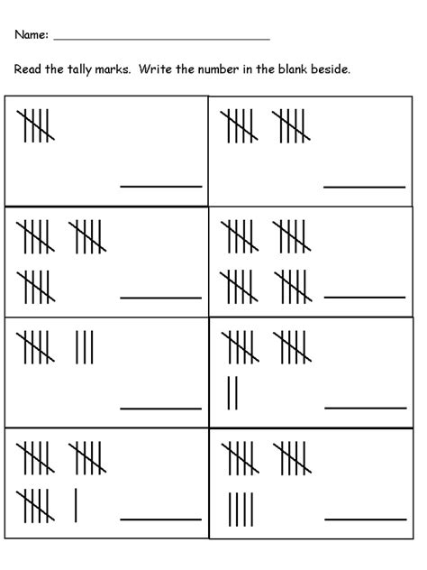 Tally Mark Worksheets