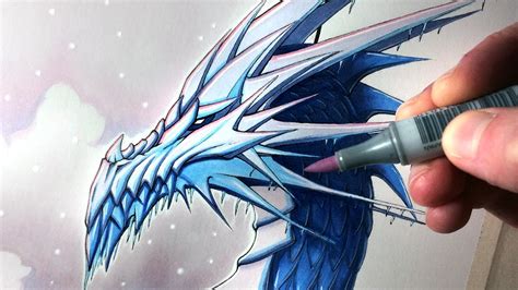 Let's Draw an ICE DRAGON - FANTASY ART FRIDAY - YouTube