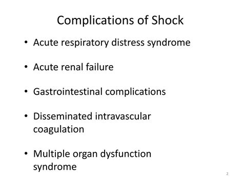 Shock Signs Symptoms And Complications