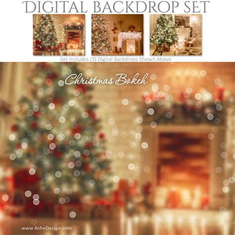 Digital Backdrop Set - Christmas Bokeh – AsheDesign