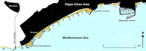 Sitges: Map of beaches