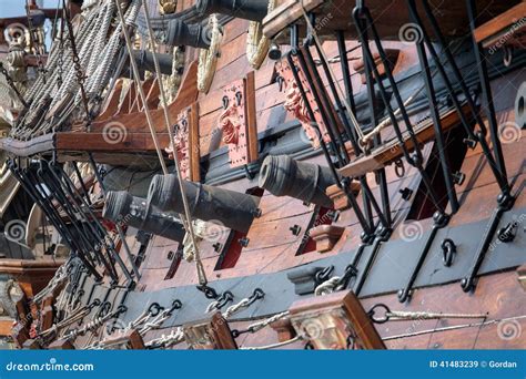 Old Pirate Ship Cannons Stock Photo - Image: 41483239