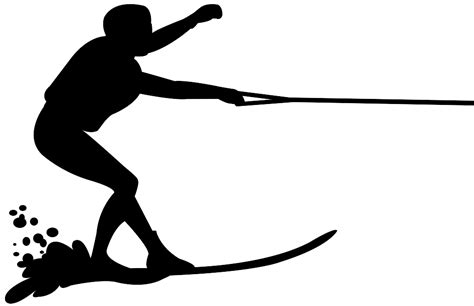 Water Skier Silhouette | Free vector silhouettes