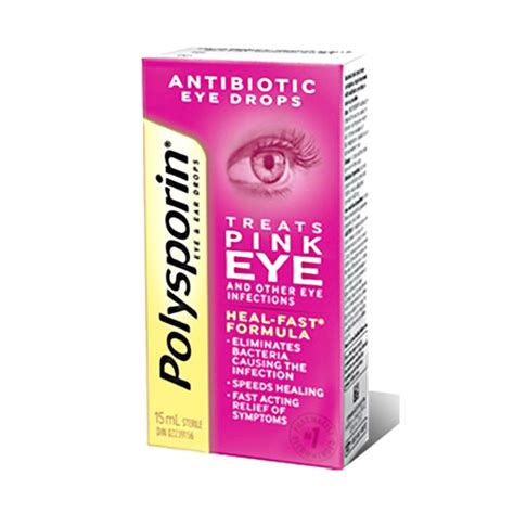 Polysporin Antibiotic Eye Drops Treats Pink Eye Heal-Fast Formula 15ml – eKopen.ca