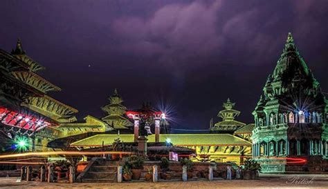 Night view of historic Patan Durbar Square . . By Pritish Shrestha | Durbar square, Countries of ...