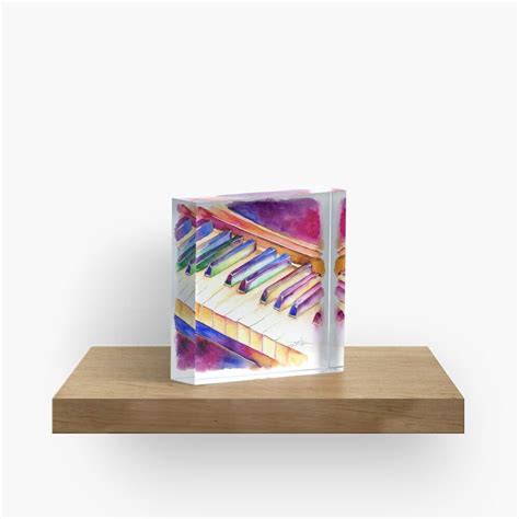 Colorful Piano Keyboard Acrylic Block by Jamie Hansen | Small paintings, Acrylic, Color