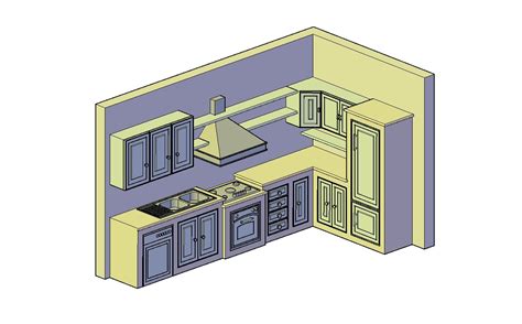 Free 3d Kitchen Design DWG File Download - Cadbull