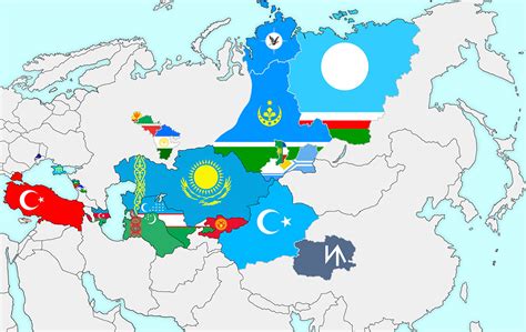 Map of Turkic countries or regions with historic... - Maps on the Web