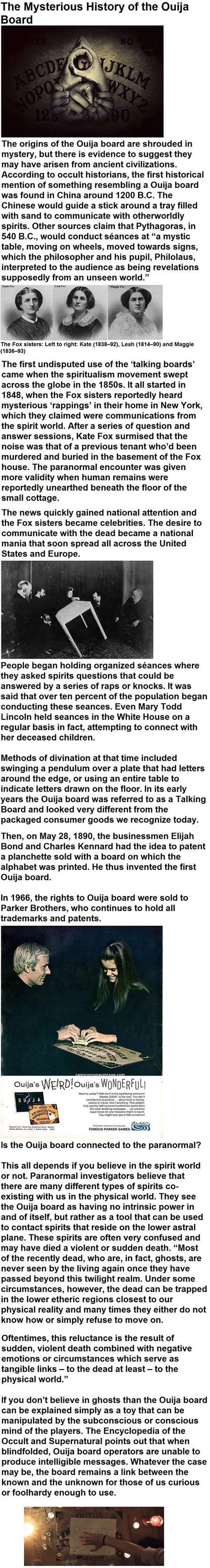 The Mysterious History of the Ouija Board - 9GAG